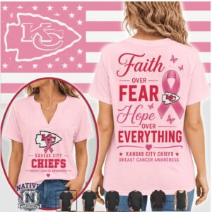 Kansas City Chiefs Football Faith Over Fear Breast Cancer Awareness T Shirt
