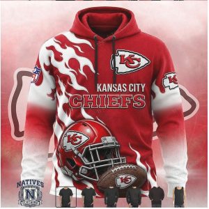 Kansas City Chiefs Helmet Fire Flame T Shirt