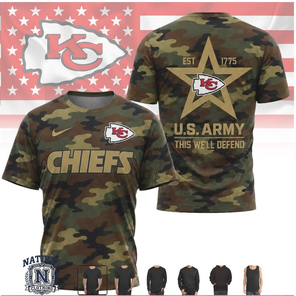 Kansas City Chiefs US Army Camo Star Salute To Service T Shirt Kansas City Chiefs US Army Camo Star Salute To Service T Shirt