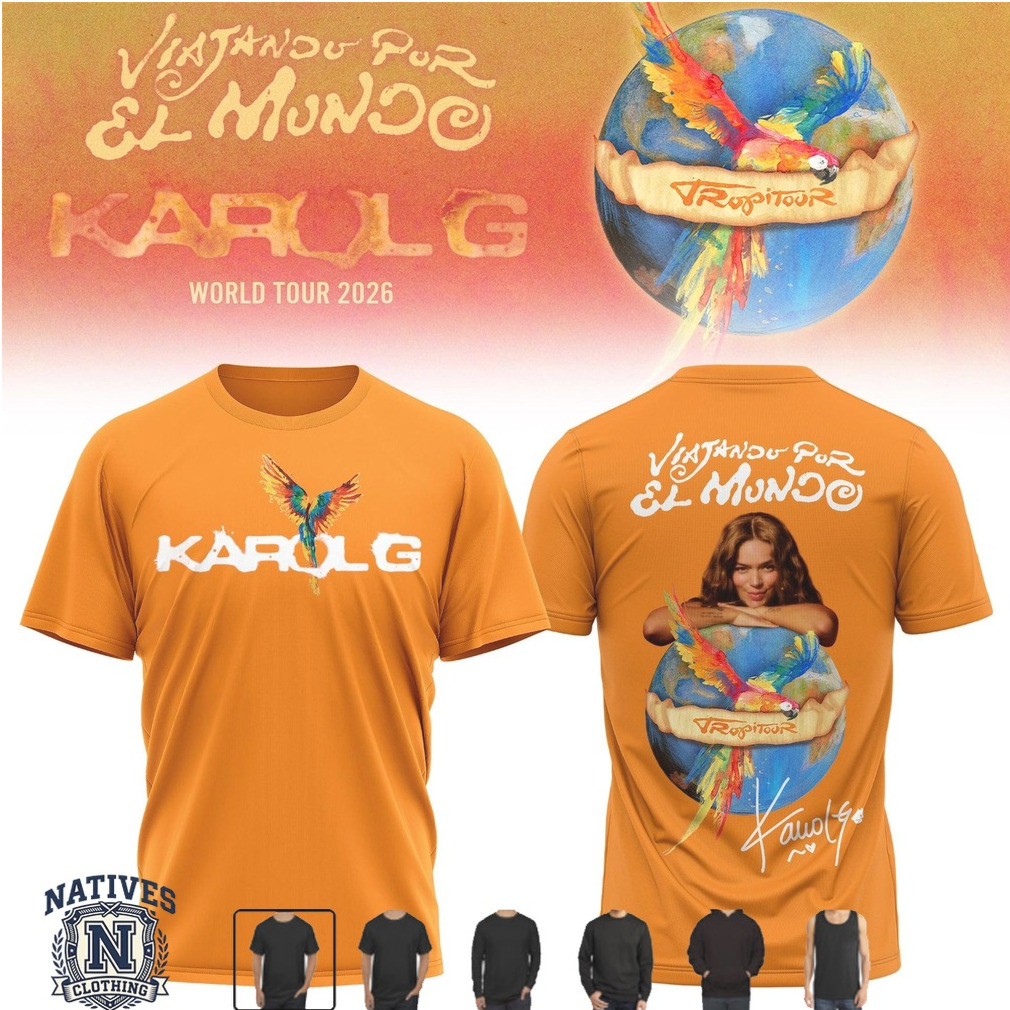 Karol G Tropitour World Tour 2026 Music Concert Orange T Shirt Karol G Tropitour World Tour 2026 Music Concert Orange T Shirt