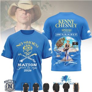Kenny Chesney No Shoes Nation Sphere Las Vegas 2026 Concert T Shirt