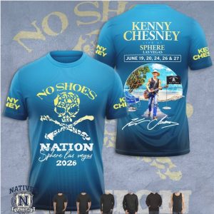 Kenny Chesney No Shoes Nation Sphere Las Vegas 2026 Tour T Shirt