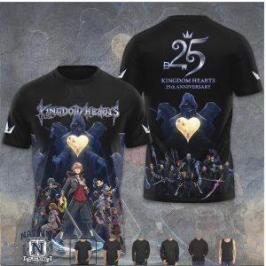 Kingdom Hearts 25th Anniversary Keyblade Hero Heart Graphic T Shirt