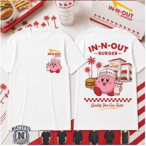 Kirby In N Out Burger Fast Food Graphic Retro Aesthetic T Shirt