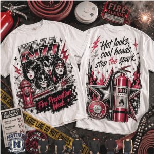 Kiss Band Fire Prevention Week Hot Looks Stop The Spark T Shirt