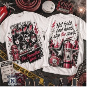 Kiss Band Fire Prevention Week Rock Safety T Shirt