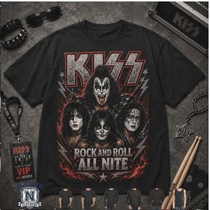 Kiss Band Makeup Rock And Roll All Nite T Shirt