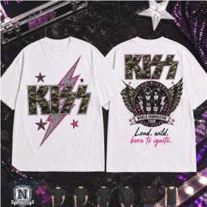 Kiss Band World Domination Tour Pink Lightning Vintage T Shirt