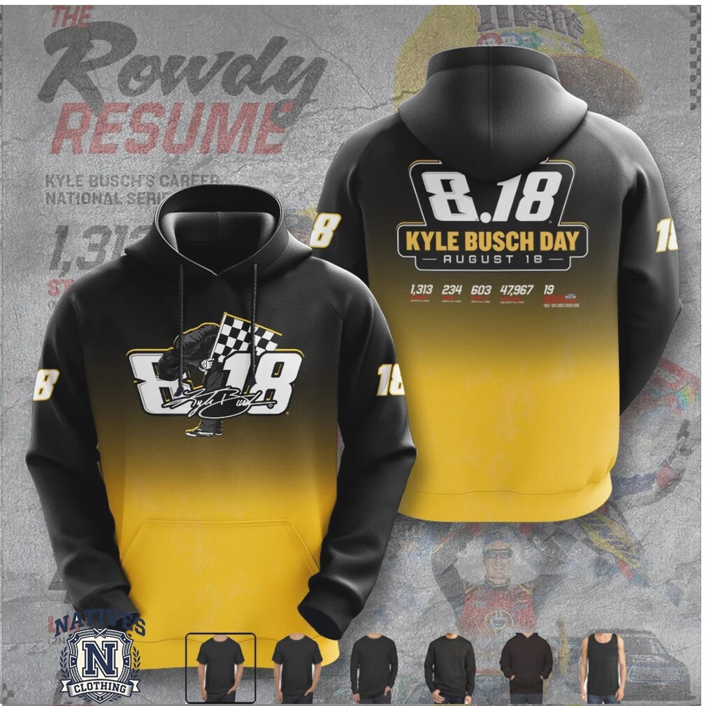 Kyle Busch Day 8 18 Rowdy Resume Racing Ombre T Shirt Kyle Busch Day 8 18 Rowdy Resume Racing Ombre T Shirt