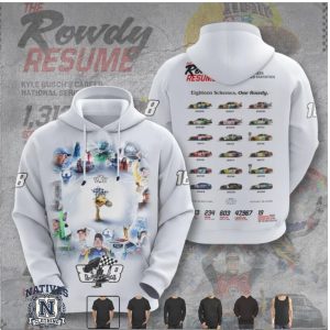 Kyle Busch Rowdy Resume Racing Career Stats White Graphic T Shirt
