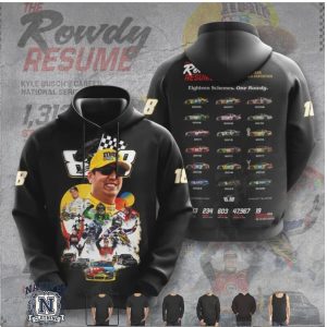 Kyle Busch Rowdy Resume Racing Driver Career Stats Black T Shirt