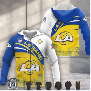 LA Rams NFL Skyline Graphic Print T Shirt Hoodie Sweatshirt