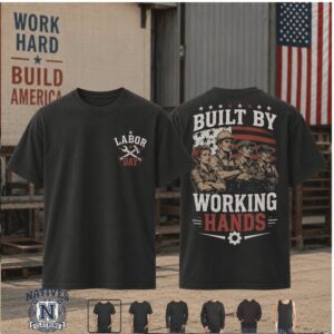 Labor Day Working Hands American Flag Construction Worker T Shirt