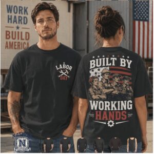 Labor Day Working Hands American Flag Construction Worker T Shirt