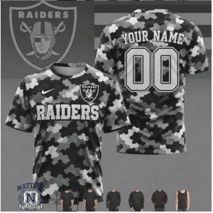 Las Vegas Raiders Camo Custom Name Number Performance T Shirt