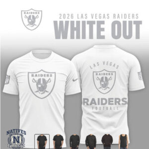 Las Vegas Raiders Football Team Logo White Out 2026 T Shirt