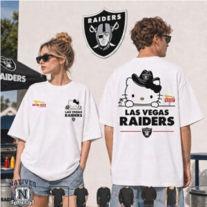 Las Vegas Raiders Hello Kitty Cowboy Hat T Shirt