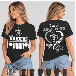 Las Vegas Raiders Jeep Kind Of Girl Heart T Shirt