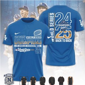 Los Angeles Dodgers 2025 World Series Champions Back To Back T Shirt