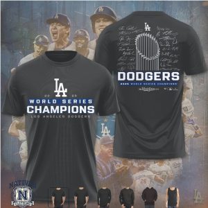 Los Angeles Dodgers 2025 World Series Champions Team Signatures T Shirt