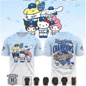 Los Angeles Dodgers World Series Champions Sanrio T Shirt