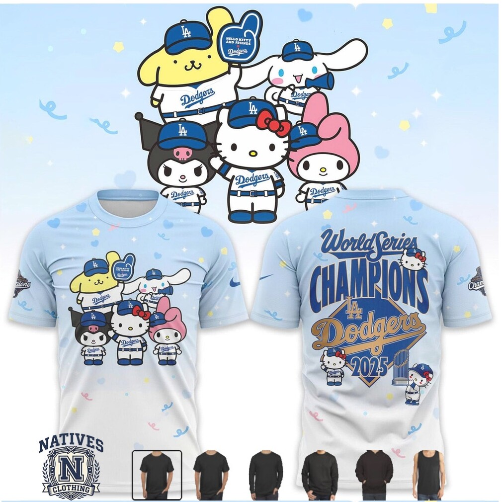 Los Angeles Dodgers World Series Champions Sanrio T Shirt Los Angeles Dodgers World Series Champions Sanrio T Shirt