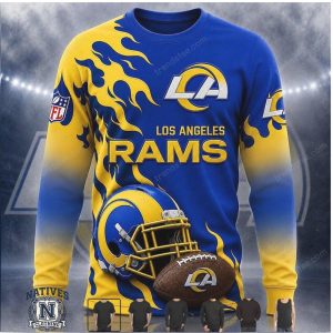Los Angeles Rams Football Helmet Flame Design Hoodie