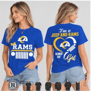 Los Angeles Rams Jeep Heartbeat Kind Of Girl T Shirt