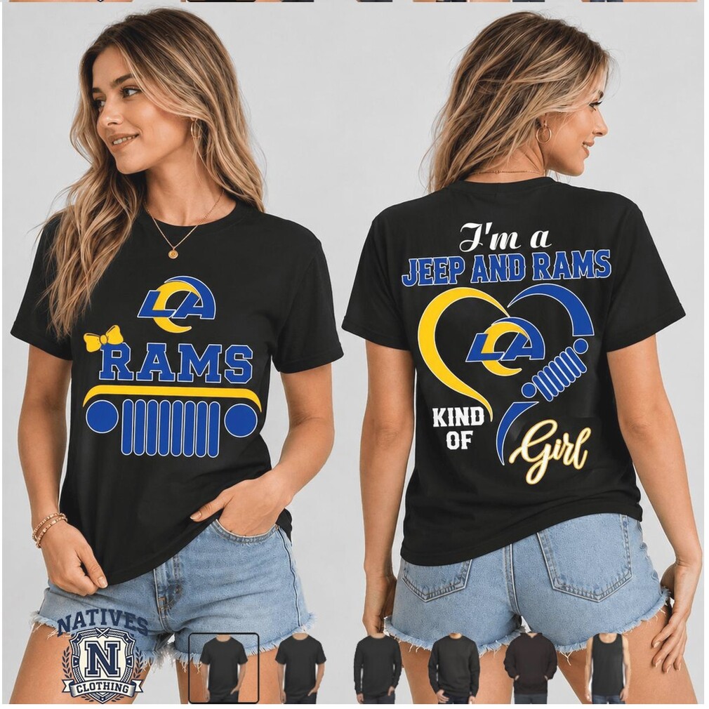 Los Angeles Rams Jeep Heartbeat Kind Of Girl T Shirt Los Angeles Rams Jeep Heartbeat Kind Of Girl T Shirt