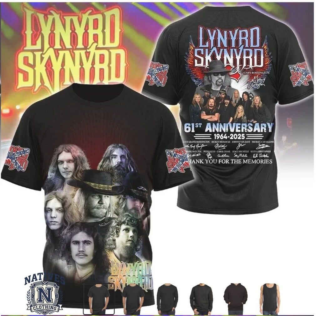 Lynyrd Skynyrd Band Collage 61st Anniversary 1964 2025 T Shirt Lynyrd Skynyrd Band Collage 61st Anniversary 1964 2025 T Shirt