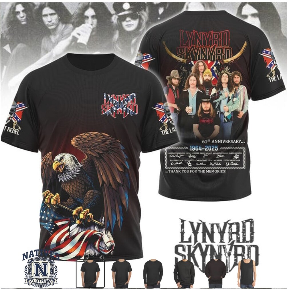 Lynyrd Skynyrd Eagle 61st Anniversary 1964 2025 T Shirt Lynyrd Skynyrd Eagle 61st Anniversary 1964 2025 T Shirt