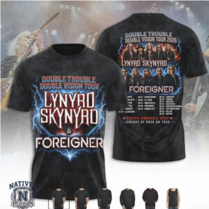 Lynyrd Skynyrd Foreigner Double Vision Tour 2026 Band T Shirt