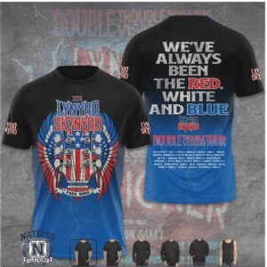 Lynyrd Skynyrd Red White And Blue Guitar Free Bird T Shirt