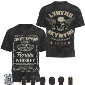 Lynyrd Skynyrd Winged Skull Florida Whiskey 1976 Rock T Shirt