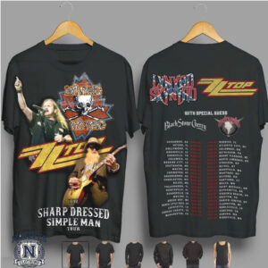 Lynyrd Skynyrd ZZ Top Sharp Dressed Simple Man Tour T Shirt