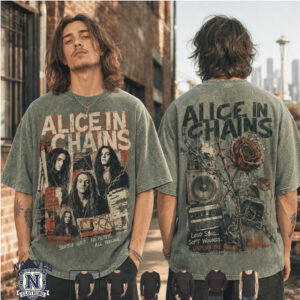 Alice In Chains Seattle Grunge Band Vintage Wash Graphic T Shirt