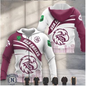 Manly Warringah Sea Eagles NRL Skyline Jacket Hoodie