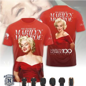Marilyn Monroe 100 Years Anniversary Red Dress T Shirt