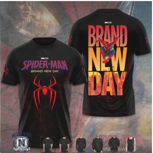 Marvel Spider Man Brand New Day Text Logo Graphic T Shirt