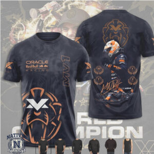 Max Verstappen MV1 Red Bull Racing Lion Mascot Champion T Shirt