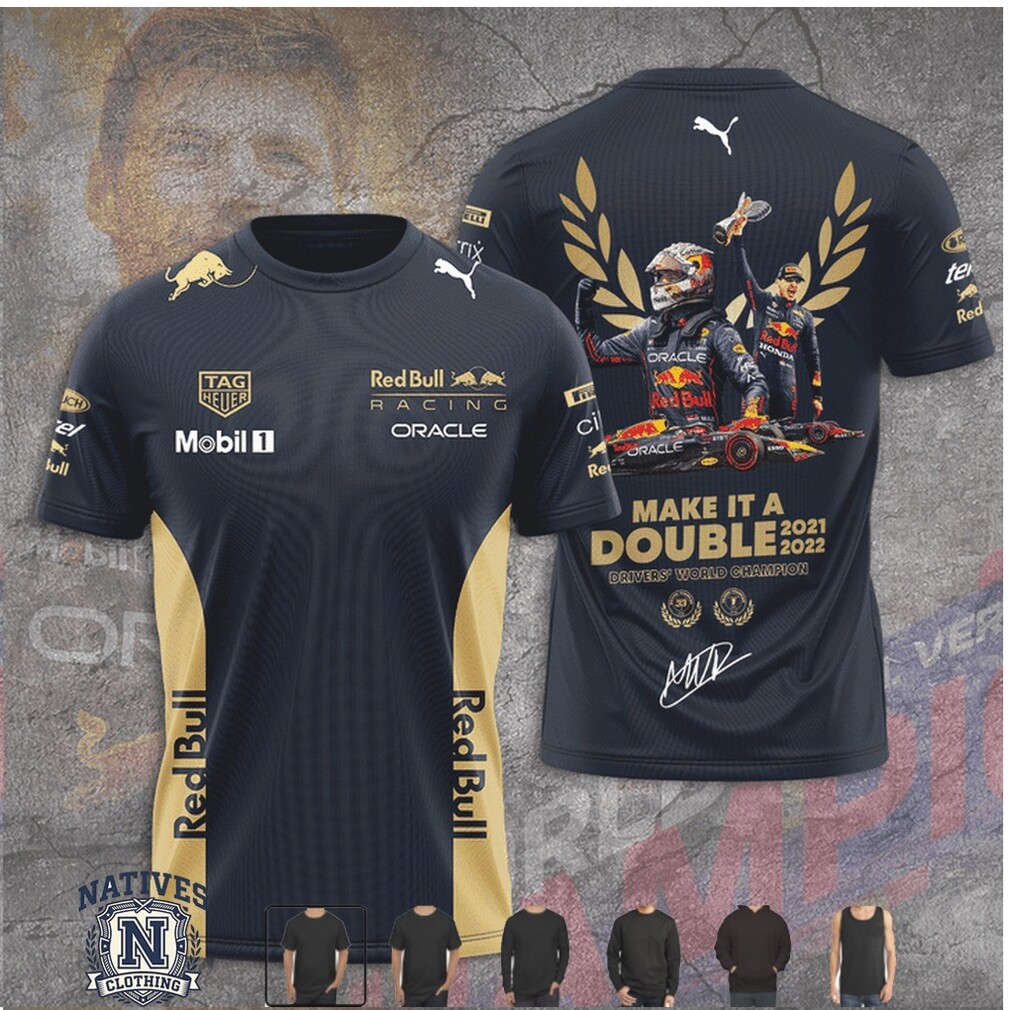 Max Verstappen Make It A Double World Champion Racing T Shirt Max Verstappen Make It A Double World Champion Racing T Shirt
