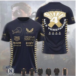 Max Verstappen Red Bull 4 Times World Champion Racing T Shirt