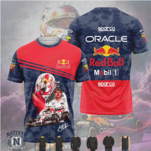 Max Verstappen Red Bull Racing Car And Helmet Graphic T Shirt