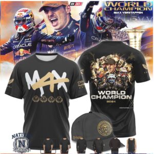 Max Verstappen Red Bull Racing Four Time World Champion 2024 T Shirt