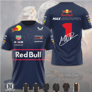 Max Verstappen Red Bull Racing Number 1 Signature T Shirt