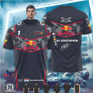 Max Verstappen Red Bull Racing Signature Pattern F1 T Shirt