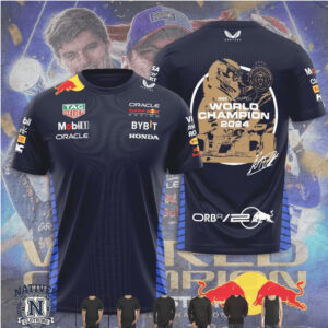 Max Verstappen Red Bull Racing Sketch 2024 Champion T Shirt