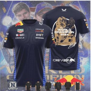 Max Verstappen Red Bull Racing Sketch 2024 Champion T Shirt