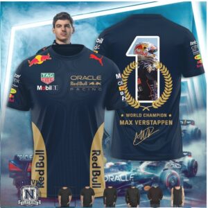 Max Verstappen World Champion Gold Laurel Wreath Racing T Shirt