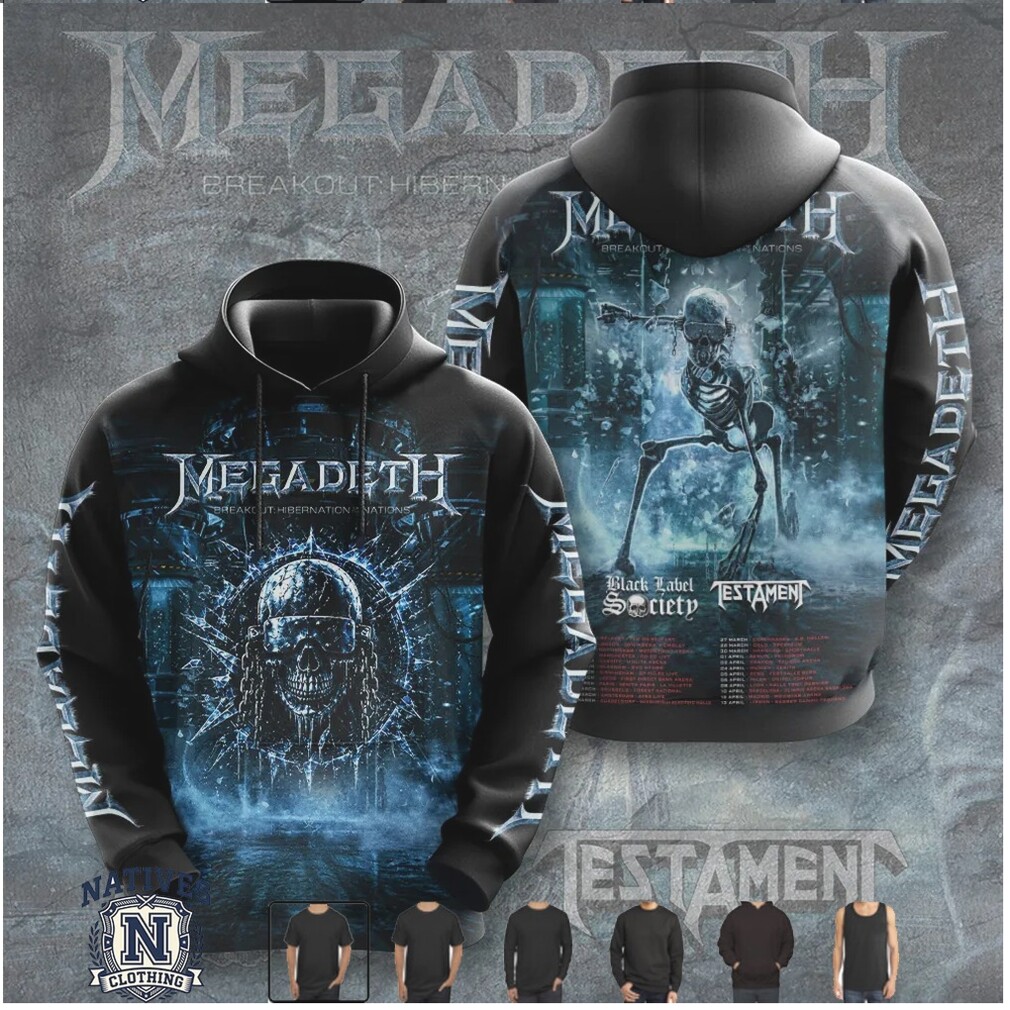 Megadeth Breakout Hibernation Skeleton Skull Polo Shirt Megadeth Breakout Hibernation Skeleton Skull Polo Shirt